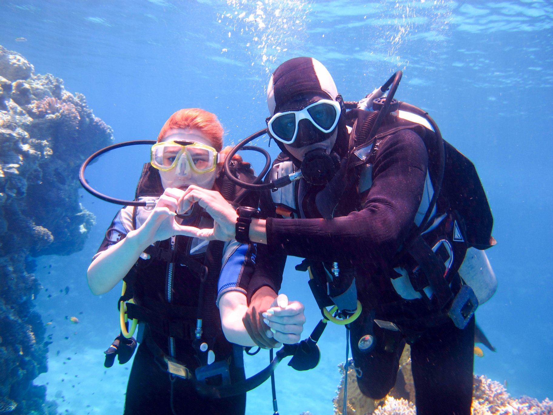 Two Scuba Divers Underwater